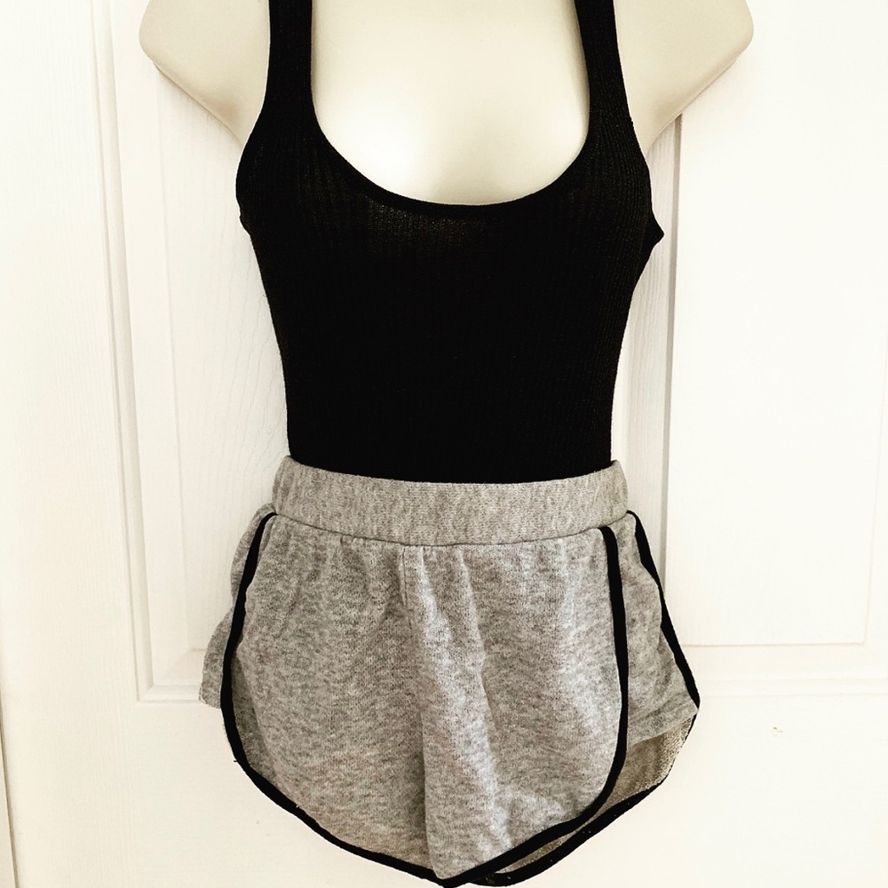 Grey Striped Shorts